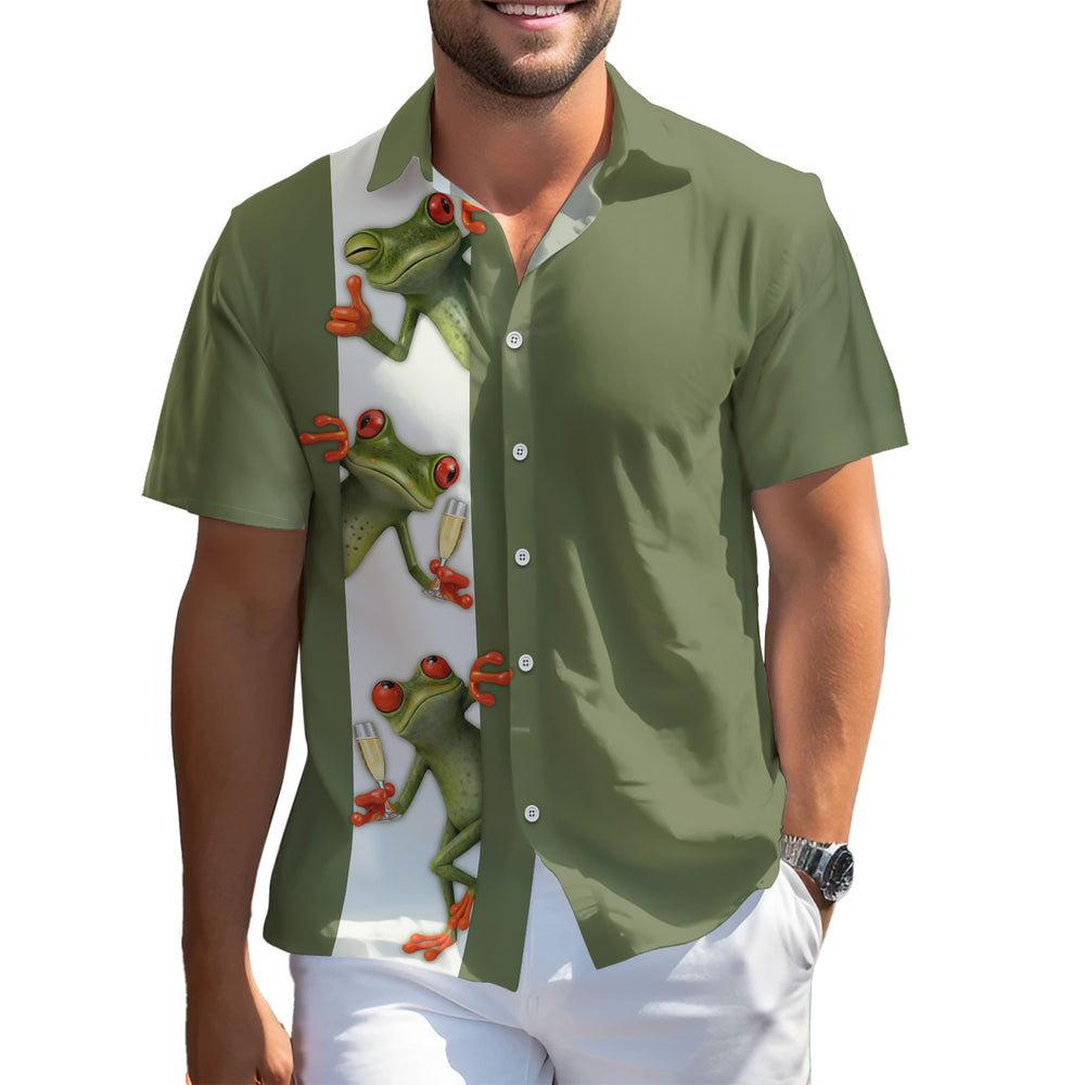 Funny Frog Hawaiian Shirt – Short Sleeve Button-Down