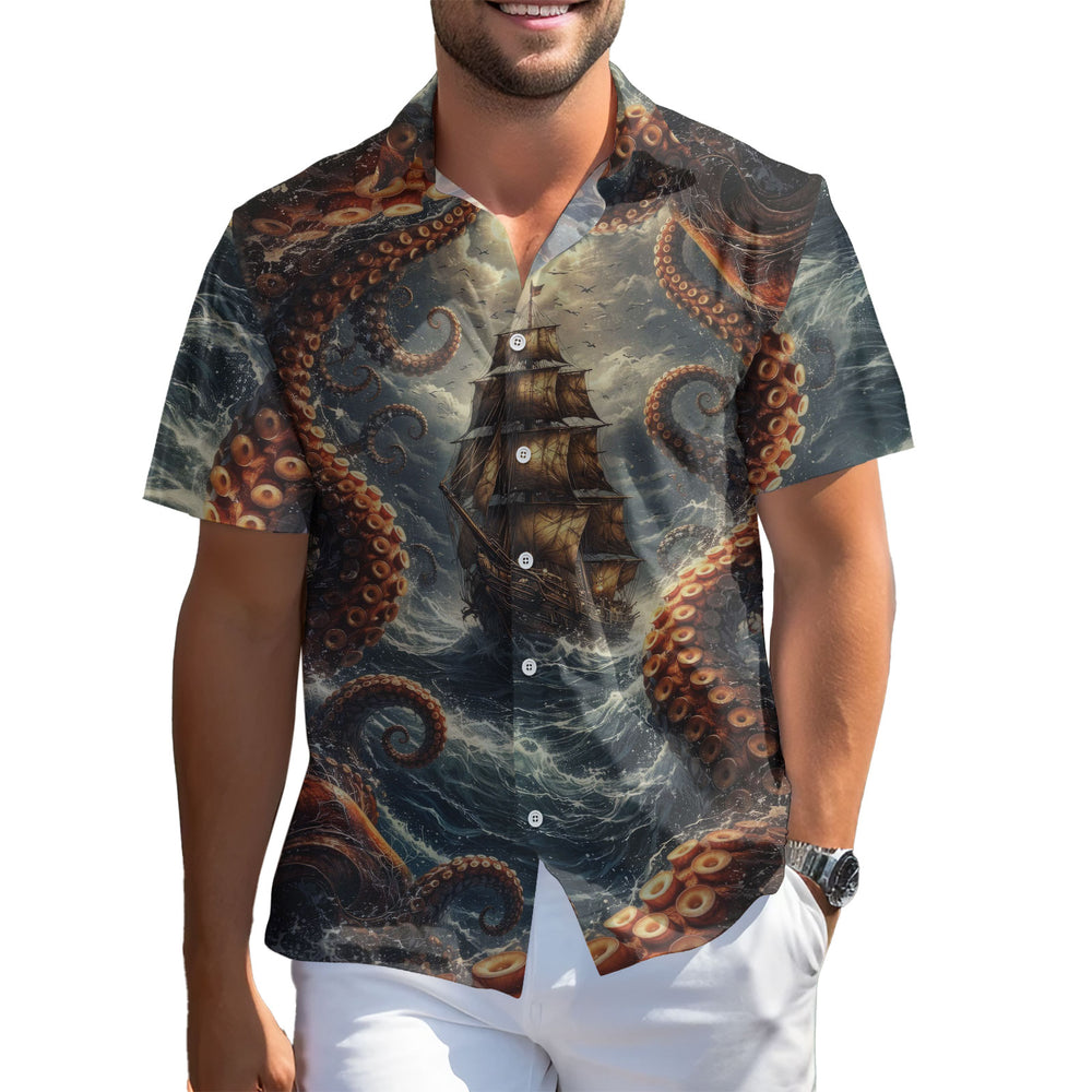 Funny Octopus Hawaiian Shirt – Short Sleeve Button-Down