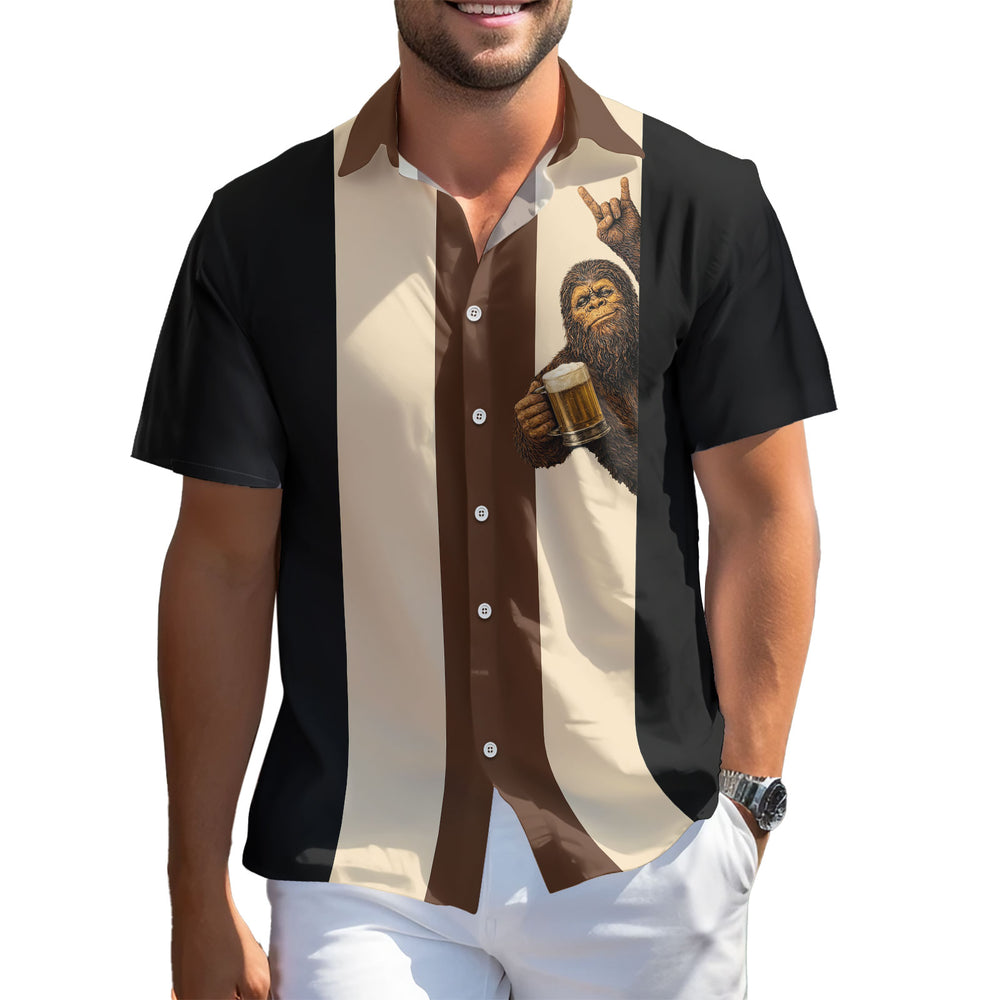 Funny Bigfoot Hawaiian Shirt – Short Sleeve Button-Down