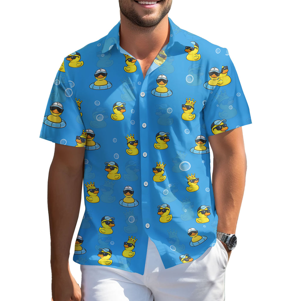Funny Rubber Duck Hawaiian Shirt – Short Sleeve Button-Down